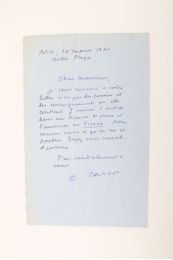 CARCO : Lettre autographe signée de Francis Carco - Signed book, First edition - Edition-Originale.com