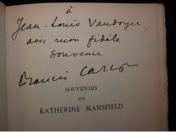 CARCO : Souvenirs sur Katherine Mansfield - Signed book, First edition - Edition-Originale.com