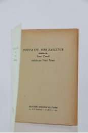 CARROLL : Poeta fit, non nascitur - Autographe, Edition Originale - Edition-Originale.com