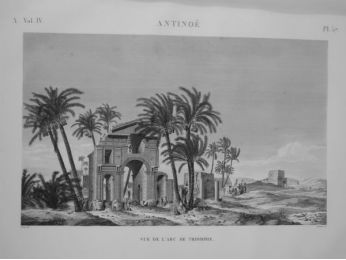 DESCRIPTION DE L'EGYPTE.  Antinoë. Vue de l'arc de triomphe. (ANTIQUITES, volume IV, planche 57) - Edition Originale - Edition-Originale.com
