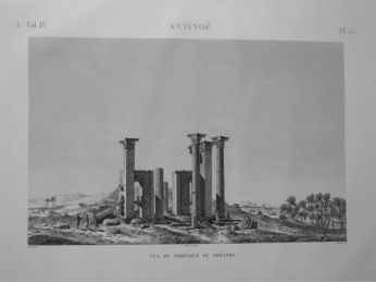 DESCRIPTION DE L'EGYPTE.  Antinoë. Vue du portique du théâtre. (ANTIQUITES, volume IV, planche 55) - First edition - Edition-Originale.com