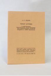 CELINE : Vingt lettres à André Pulicani, Ercole Pirazzoli, Charles Frémanger, Jean-Gabriel Daragnès, Charles de Jonquières et Albert Manouvriez - Erste Ausgabe - Edition-Originale.com