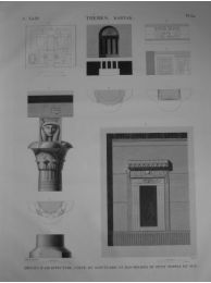 DESCRIPTION DE L'EGYPTE.  Thèbes. Karnak. Détails d'architecture en coupe du sanctuaire et bas-reliefs du petit temple du Sud. (ANTIQUITES, volume III, planche 62) - Edition Originale - Edition-Originale.com