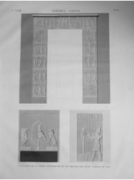 DESCRIPTION DE L'EGYPTE.  Thèbes. Karnak. Élévation de la porte extérieure et bas-reliefs du petit temple sud. (ANTIQUITES, volume III, planche 60) - Prima edizione - Edition-Originale.com