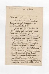 CHAM : Belle lettre autographe signée à Alexandre Dumas fils le remerciant chaleureusement pour son intervention pour l'obtention du ruban de la Légion d'Honneur  - Signiert, Erste Ausgabe - Edition-Originale.com