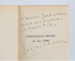 CHARDONNE : Chronique privée de l'an 40 - Signed book, First edition - Edition-Originale.com