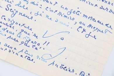 CHARDONNE : Lettre autographe datée et signée adressée à son ami Roger Nimier évoquant le talent Paul Morand et le tout récent accident de voiture de Françoise Sagan :  