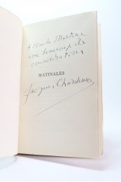 CHARDONNE : Matinales - Autographe, Edition Originale - Edition-Originale.com