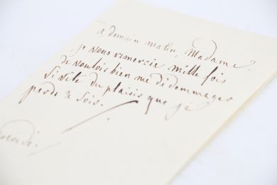 CHATEAUBRIAND : Billet autographe adressé à madame Amédée de Duras - Signed book, First edition - Edition-Originale.com