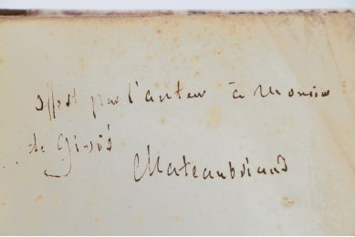 CHATEAUBRIAND : Essai sur la littérature anglaise et considérations sur le génie des hommes, des temps et des révolutions - Autographe, Edition Originale - Edition-Originale.com