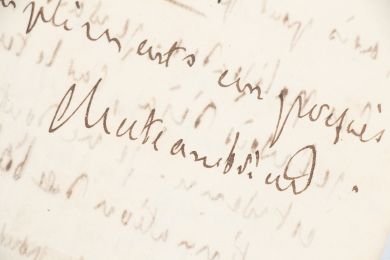 CHATEAUBRIAND : Lettre autographe signée au mari d'Atala, filleule de Chateaubriand : 