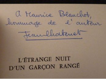 CHATENET : L'étrange nuit d'un garçon rangé - Autographe, Edition Originale - Edition-Originale.com