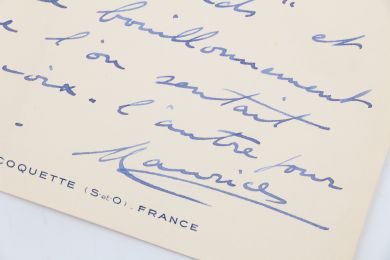 CHEVALIER : Lettre autographe signée adressée à Alice Rim  - Autographe, Edition Originale - Edition-Originale.com
