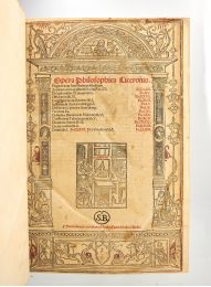CICERON : Opera philosophica ciceronis - Prima edizione - Edition-Originale.com