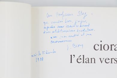CIORAN : L'élan vers le pire - Libro autografato, Prima edizione - Edition-Originale.com