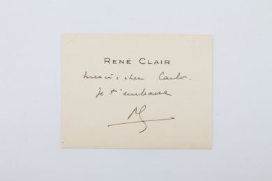 CLAIR : Carte de Visite dédicacée de René Clair à Carlo Rim - Signiert, Erste Ausgabe - Edition-Originale.com