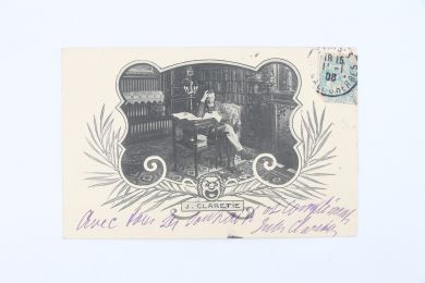CLARETIE : Carte postale autographe signée adressée à Emile Straus - Signiert, Erste Ausgabe - Edition-Originale.com