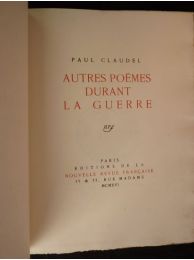 CLAUDEL : Autres poèmes durant la guerre - First edition - Edition-Originale.com