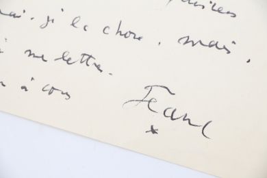 COCTEAU : Lettre autographe adressée à l'écrivain et journaliste Olivier Quéant à propos de son état souffrant : 