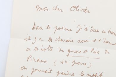 COCTEAU : Lettre autographe adressée à l'écrivain et journaliste Olivier Quéant à propos d'un projet d'édition - Autographe, Edition Originale - Edition-Originale.com