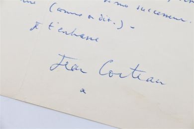 COCTEAU : Lettre autographe signée adressée à son ami Carlo Rim à propos du festival de Cannes 1954 dont Jean Cocteau présida le jury : 
