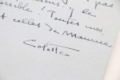 COLETTE : Belle et nostalgique lettre autographe adressée à son ami Jean-Joseph Renaud : 
