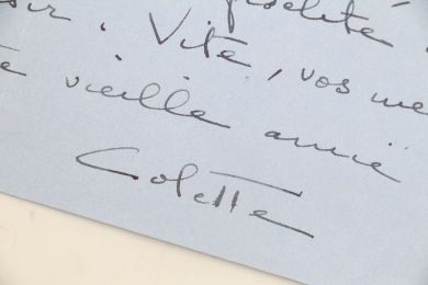COLETTE : Lettre autographe adressée à son ami Jean-Joseph Renaud concernant son début de carrière brimé par son mari Willy: 