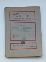 COLLECTIF : Antée. Revue mensuelle de littérature N°3 de la troisième année - Erste Ausgabe - Edition-Originale.com