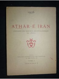 COLLECTIF : Athar-E-Iran. Annales du service archéologique de l'Iran. Année 1936 complète - Erste Ausgabe - Edition-Originale.com