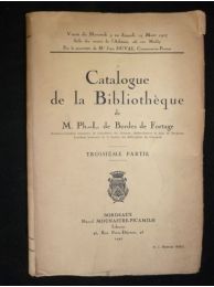 COLLECTIF : Catalogue de la bibliothèque de M. Ph.-L. de Bordes de Fortage. Troisième partie seule - Edition Originale - Edition-Originale.com