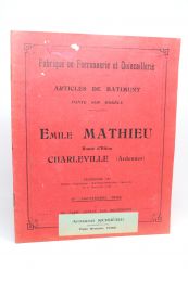 COLLECTIF : Catalogue de la maison Emile Mathieu, fabrique de ferronnerie et quincaillerie à Charleville (Ardennes) - First edition - Edition-Originale.com