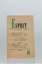 COLLECTIF : Esprit N°10 de la 18ème année - Erste Ausgabe - Edition-Originale.com