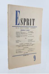 COLLECTIF : Esprit N°9 de la 18ème année - First edition - Edition-Originale.com