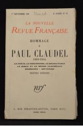 COLLECTIF : Hommage à Paul Claudel 1868-1955 - In la Nrf N°33 de la 3ème année - Edition Originale - Edition-Originale.com