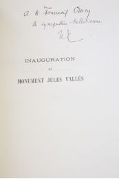 COLLECTIF : Inauguration du monument Jules Vallès - Signiert, Erste Ausgabe - Edition-Originale.com