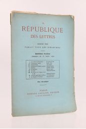 COLLECTIF : La République des Lettres. Deuxième Série. Quatrième Livraison. 30 juillet 1876 - First edition - Edition-Originale.com