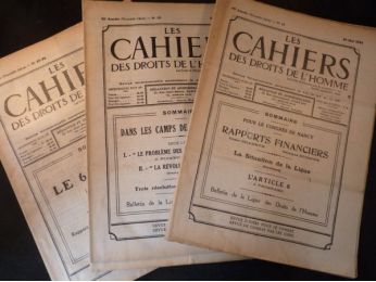 COLLECTIF : Les Cahiers des Droits de l'Homme. 34e année - du n°15 du 20 mai 1934 au n°33 du 30 décembre 1934 - Edition Originale - Edition-Originale.com