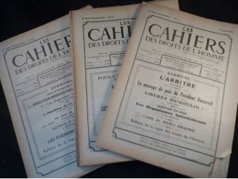 COLLECTIF : Les Cahiers des Droits de l'Homme. 37e année du n°1 du 1er janvier 1937 au n°14 du 15 juillet 1937 - First edition - Edition-Originale.com