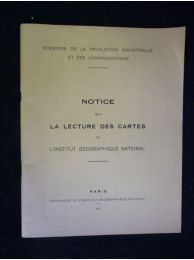 COLLECTIF : Notice sur la lecture des cartes de l'Institut National de Géographie - First edition - Edition-Originale.com