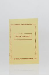 [COLLEGE DE PATAPHYSIQUE] Collection les astéronymes : N°3 : Sens unique - Edition Originale - Edition-Originale.com