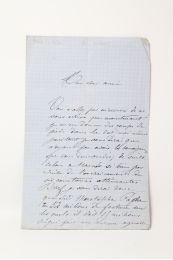 CORDIER : Lettre autographe signée à propos des sculptures du théâtre du Vaudeville : 