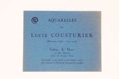 COUSTURIER : Carton d'invitation à l'exposition Aquarelles de Lucie Cousturier à la galerie E. Druet - Erste Ausgabe - Edition-Originale.com