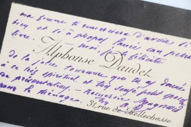 DAUDET : Carte de visite autographe adressée au journaliste Philippe Gille - Signiert, Erste Ausgabe - Edition-Originale.com