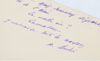 DAUDET : Carte de visite autographe signée adressée au journaliste et librettiste Philippe Gille : 