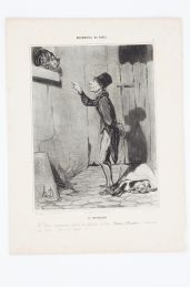 DAUMIER : Lithographie originale en noir et blanc - Bohémiens de Paris - 