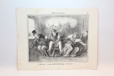 DAUMIER : Lithographie originale en noir et blanc - Emotions de chasse - 