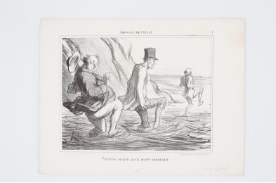 DAUMIER : Lithographie originale en noir et blanc - Emotions de voyage  - 