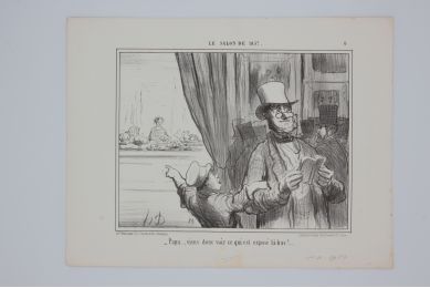 DAUMIER : Lithographie originale en noir et blanc - Le Salon de 1857 - 