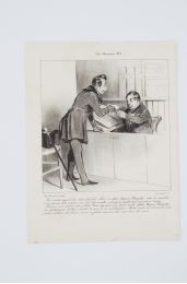 DAUMIER : Lithographie originale en noir et blanc - Les Annonces n°1 - 