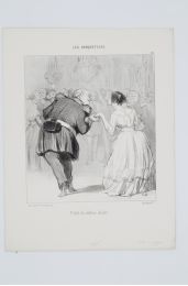 DAUMIER : Lithographie originale en noir et blanc - Les Banqueteurs  - 